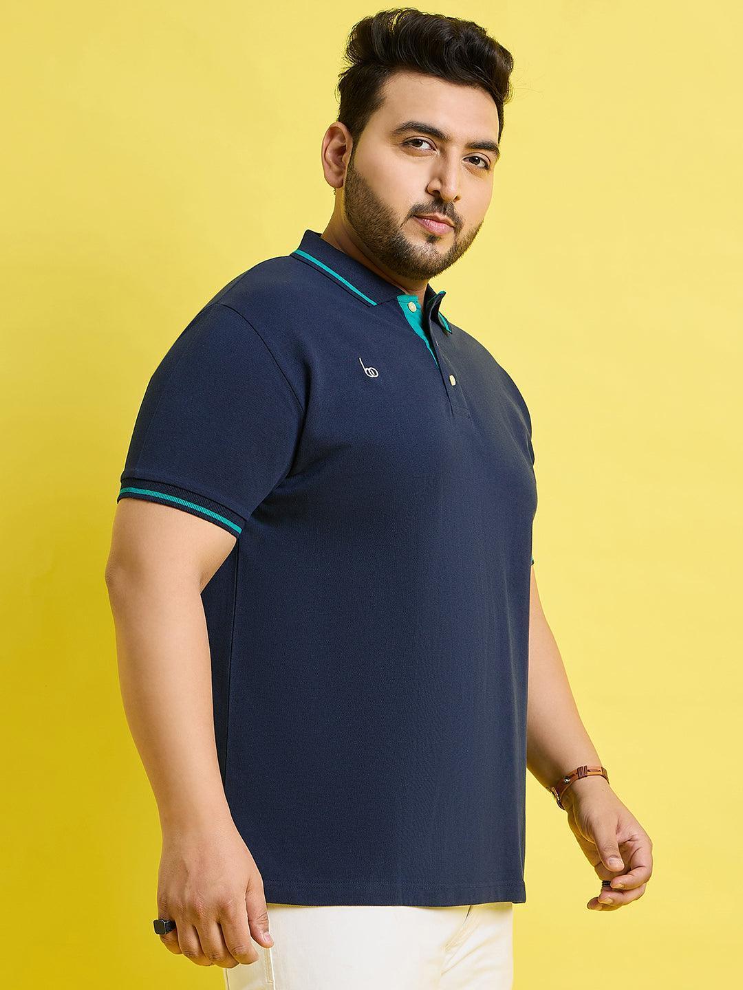 Men Plus Size Scale Solid Polo Tshirt - Image 5