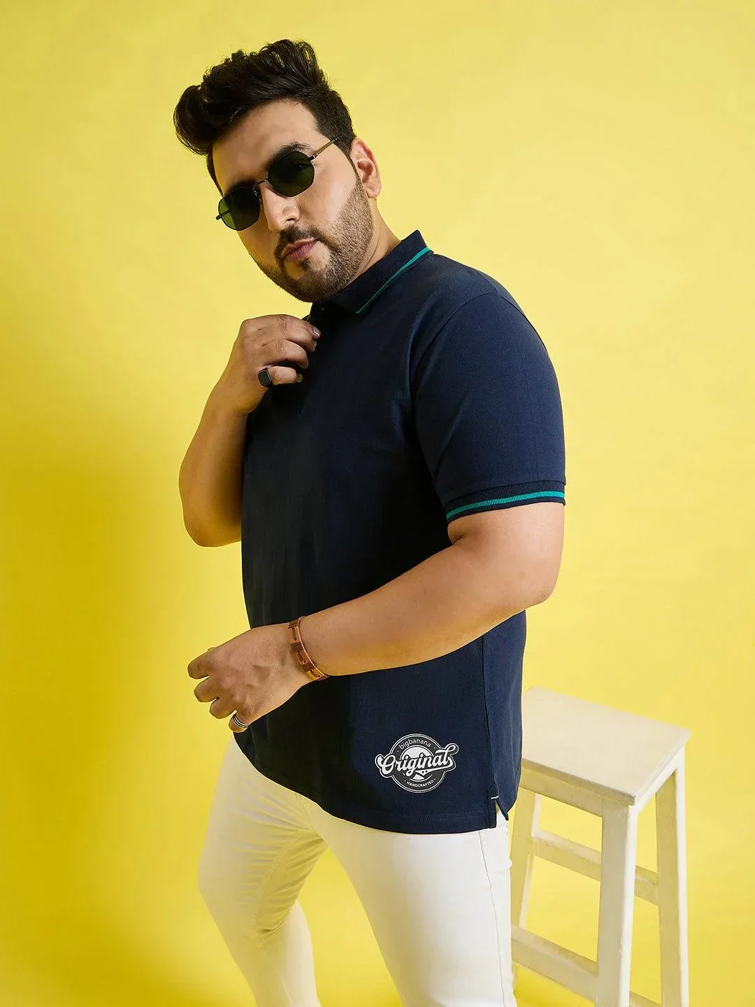 Men Plus Size Scale Solid Polo Tshirt - Image 8