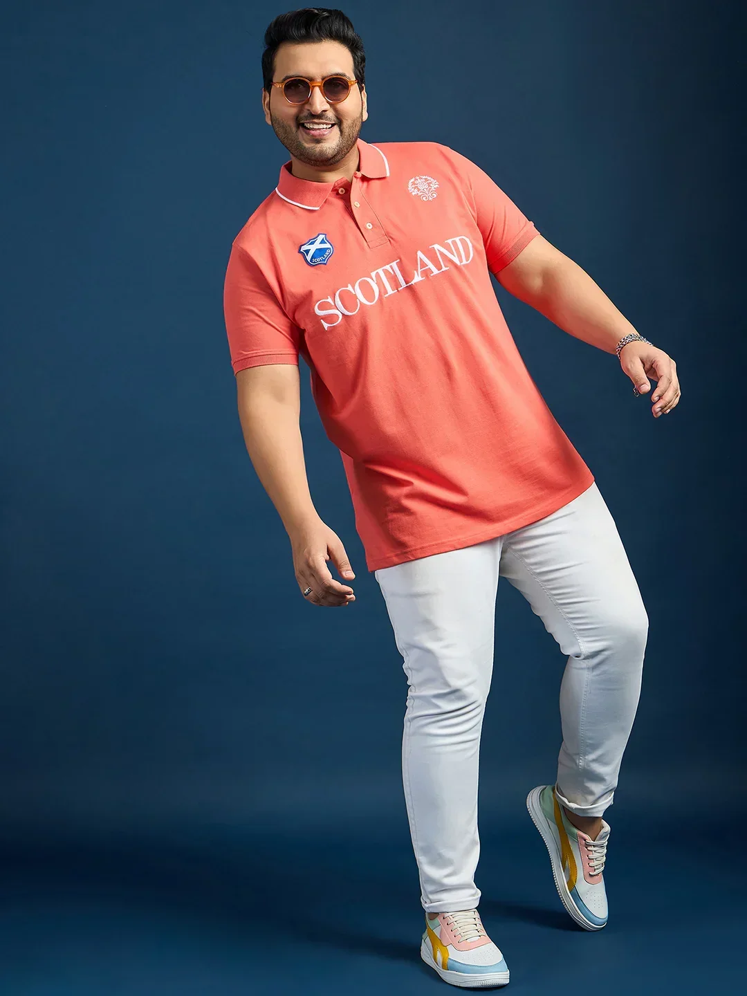 Men Plus Size Scotland Printed Polo Tshirt - Image 2
