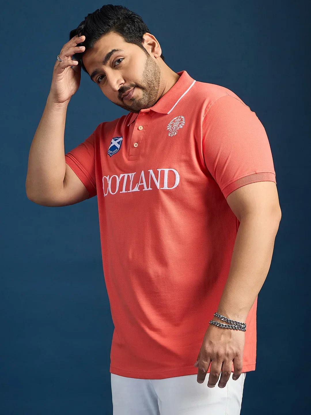 Men Plus Size Scotland Printed Polo Tshirt - Image 3