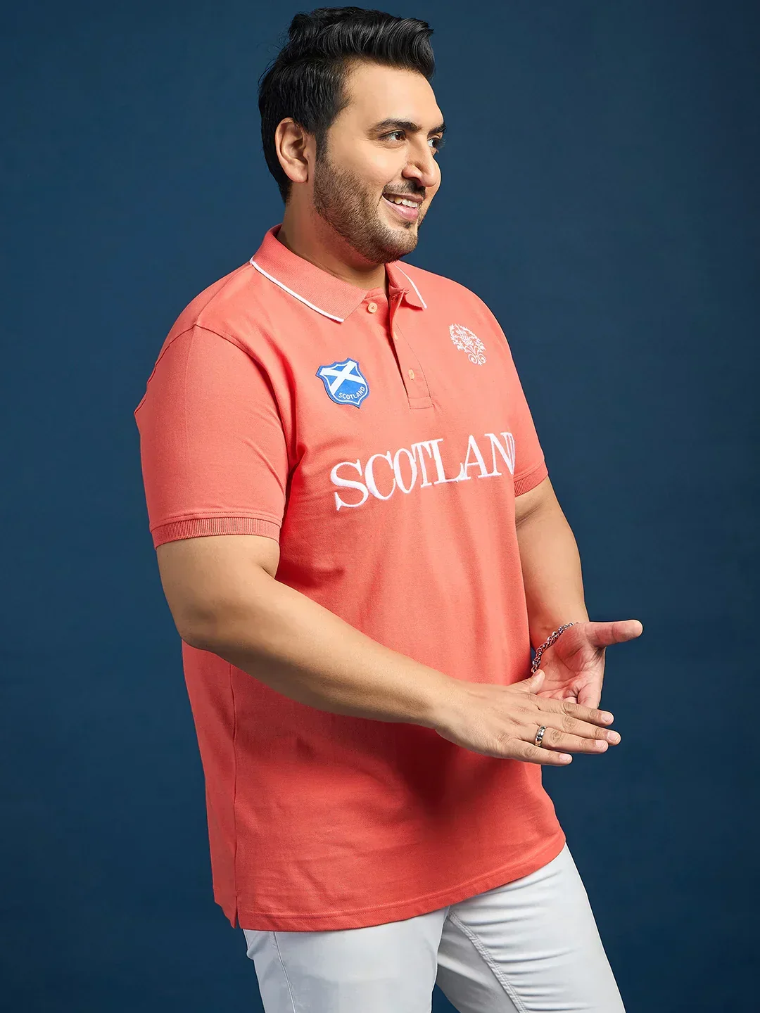 Men Plus Size Scotland Printed Polo Tshirt - Image 4