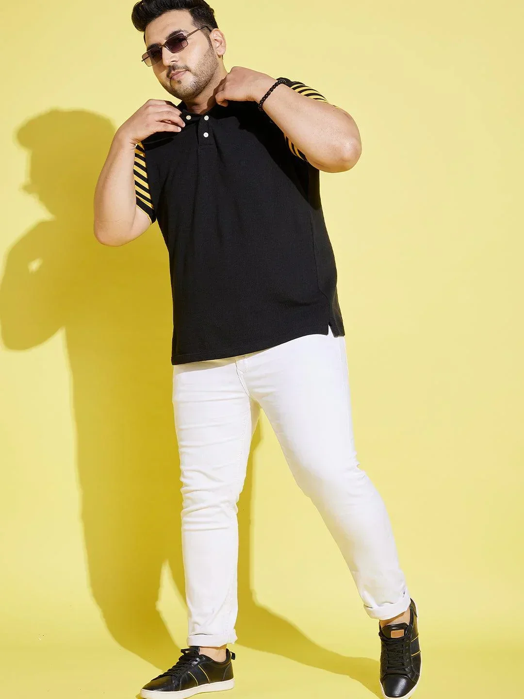 Men Plus Size Sello Coloblock Polo Tshirt - Image 6