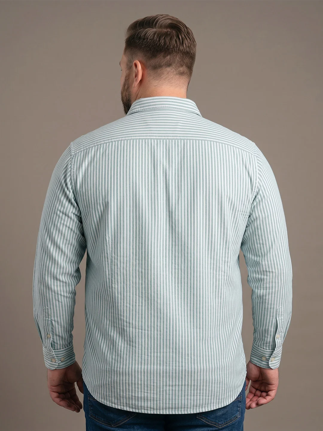 Men Plus Size Sereon Sky Blue Striped Shirts - Image 2