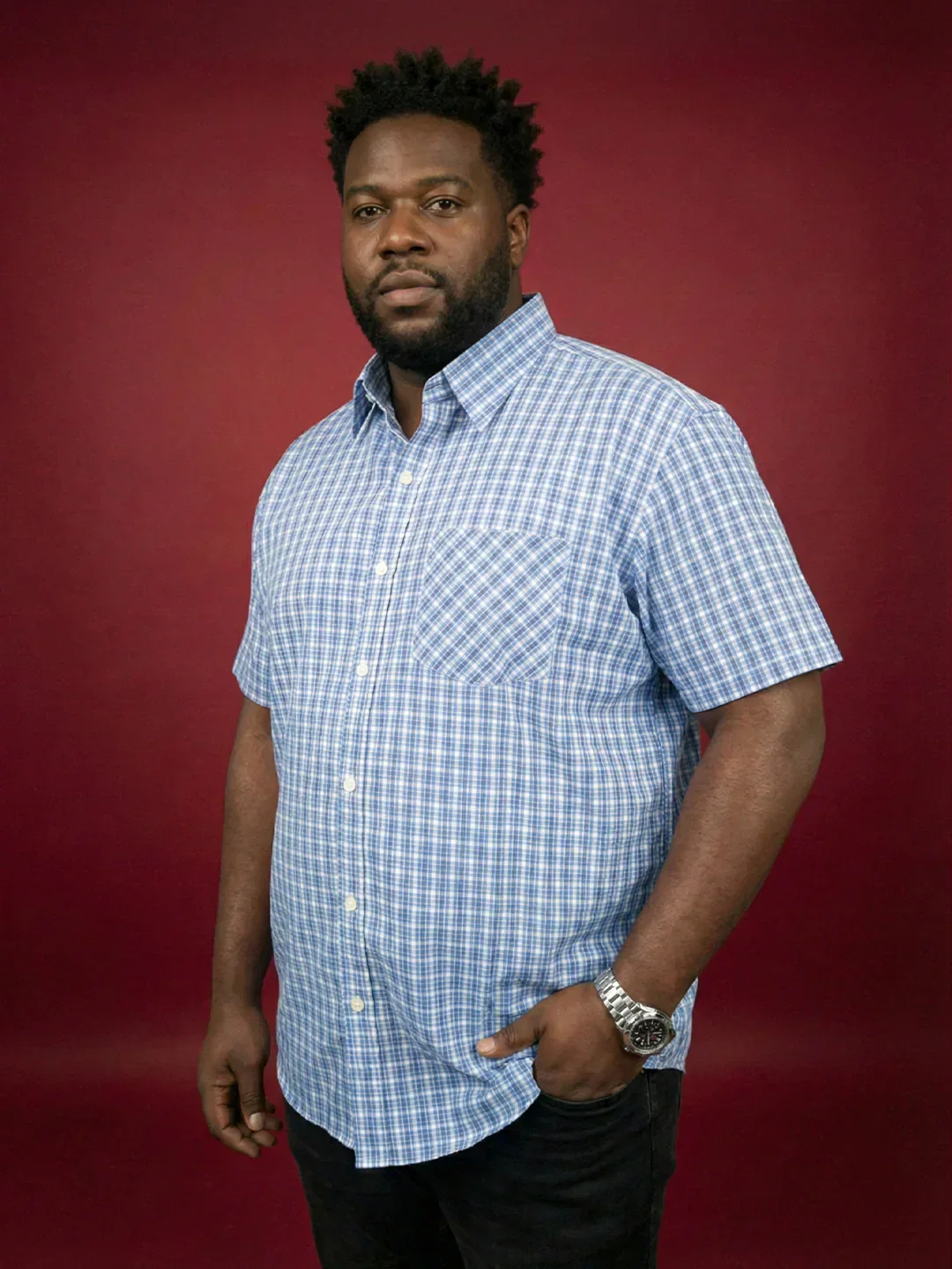 Men Plus Size Shale Multicolor Checkered Casual Shirt - Image 3