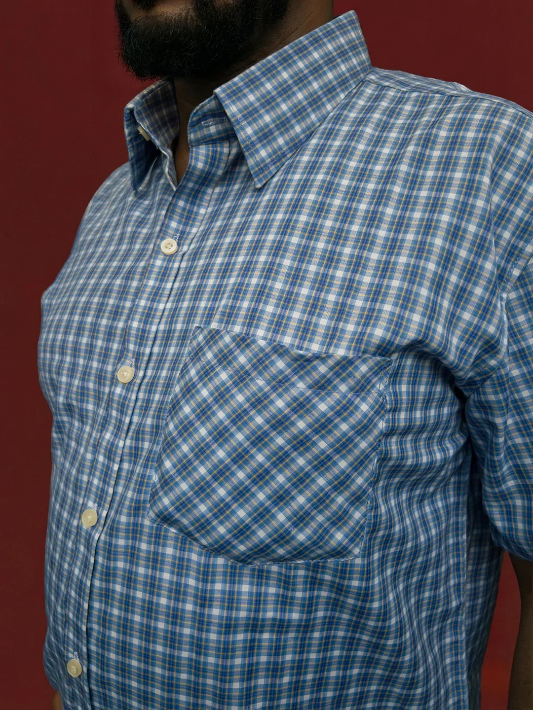 Men Plus Size Shale Multicolor Checkered Casual Shirt - Image 5