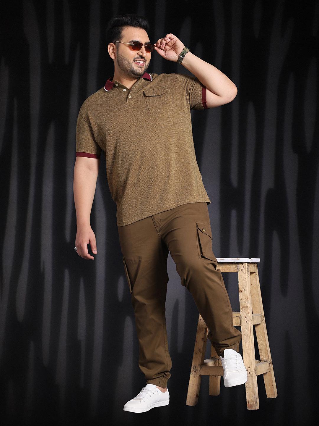 Men Plus Size Shanghai Jacquard Polo Tshirt - Image 2