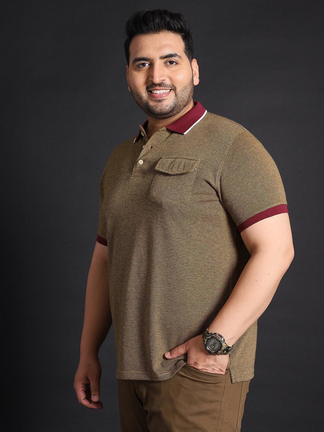 Men Plus Size Shanghai Jacquard Polo Tshirt - Image 3