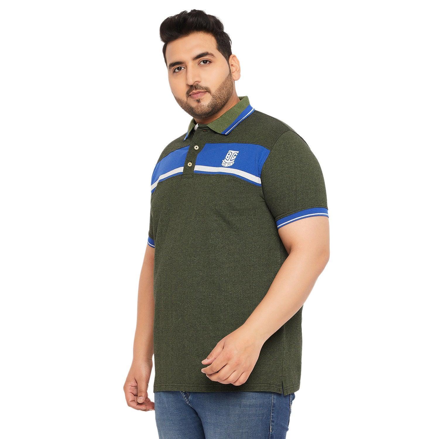 Men Plus Size Sharico Colorblock Polo Tshirt - Image 3