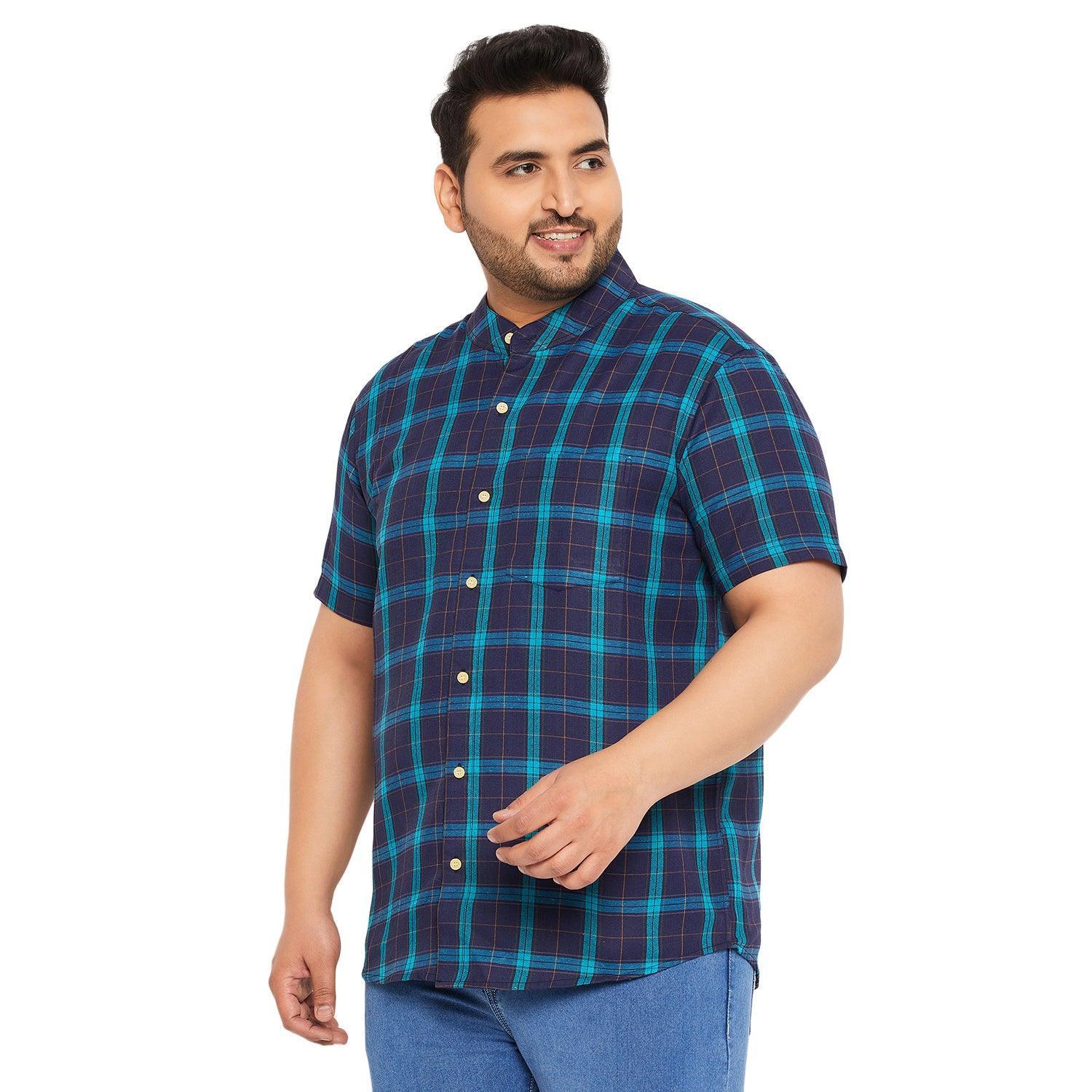 Men Plus Size Shrub Checked Shirt - Image 3