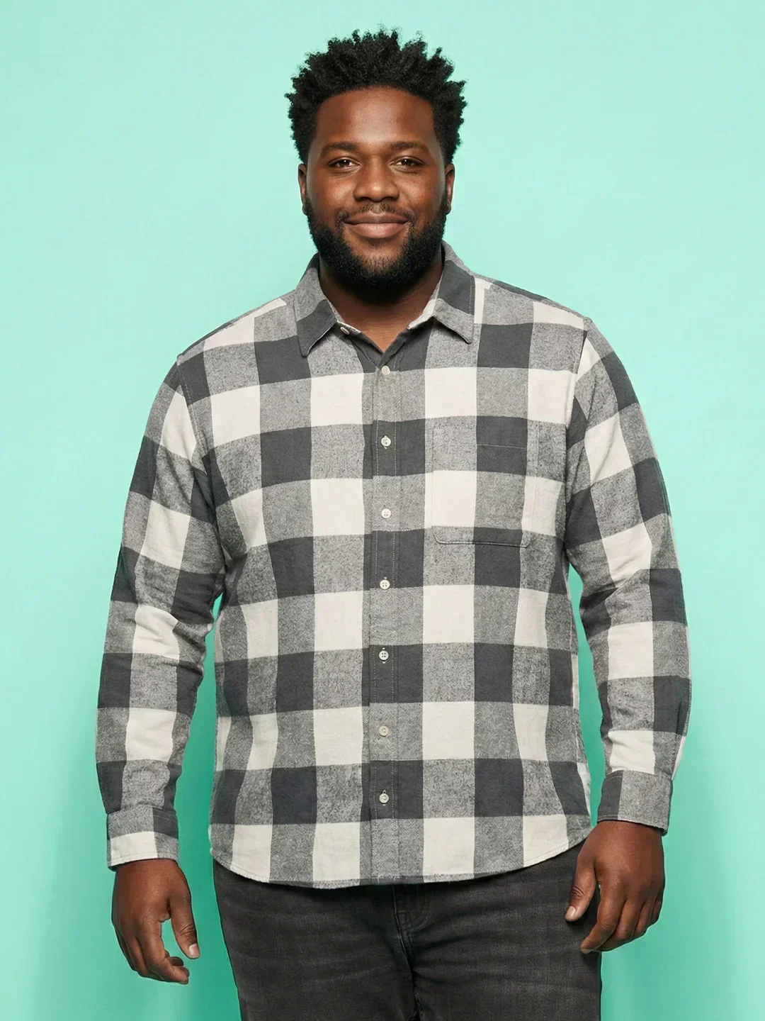 Men Plus Size Silica Multicolor Checkered Casual Shirt - Image 2