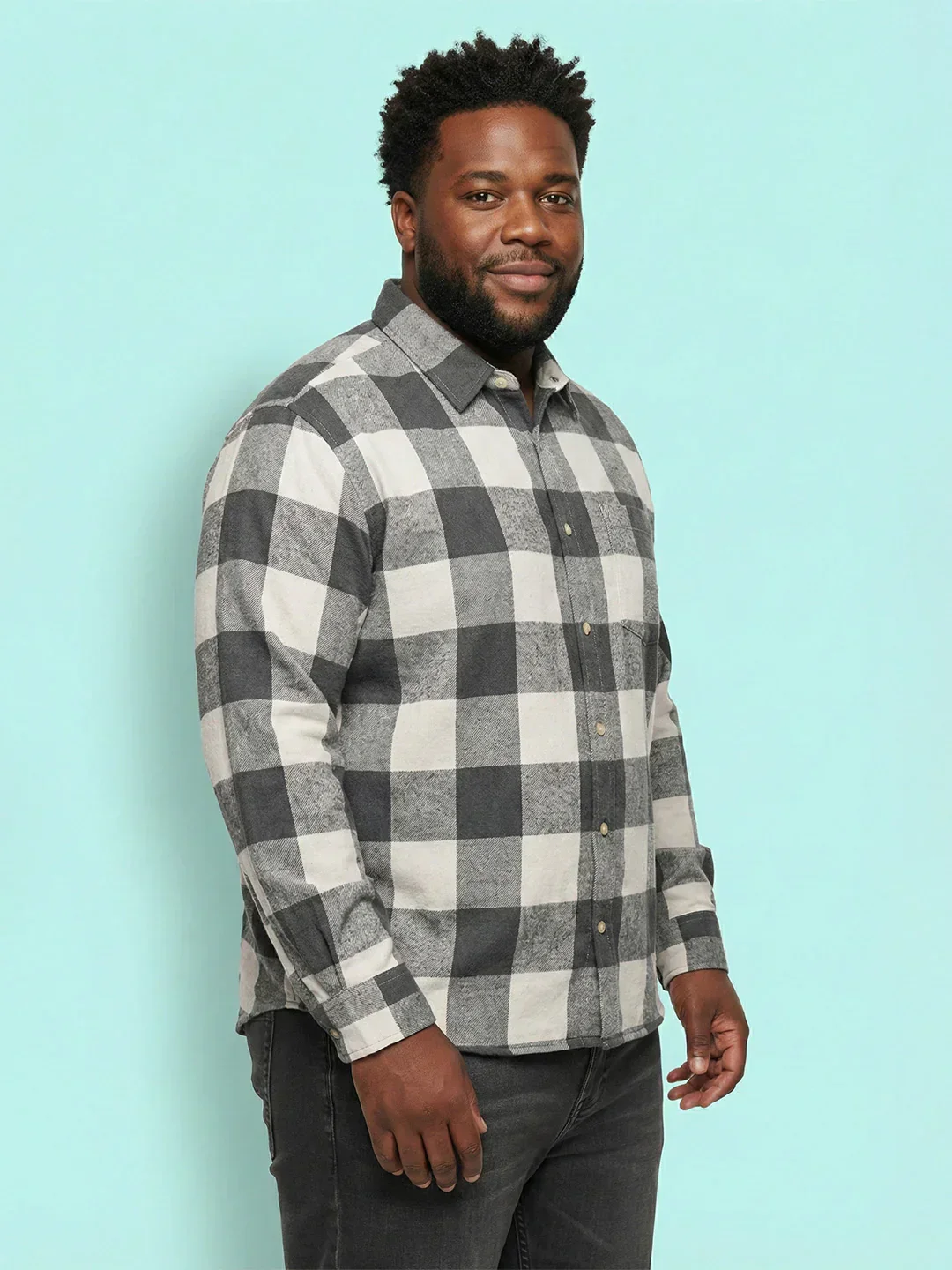 Men Plus Size Silica Multicolor Checkered Casual Shirt - Image 3