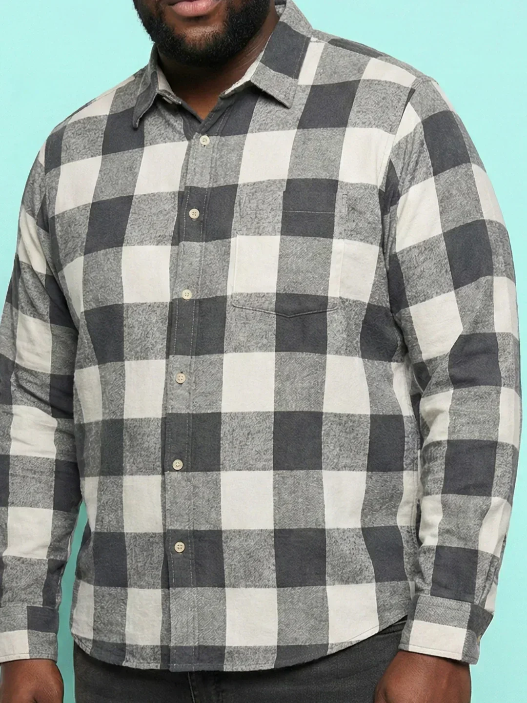 Men Plus Size Silica Multicolor Checkered Casual Shirt - Image 6
