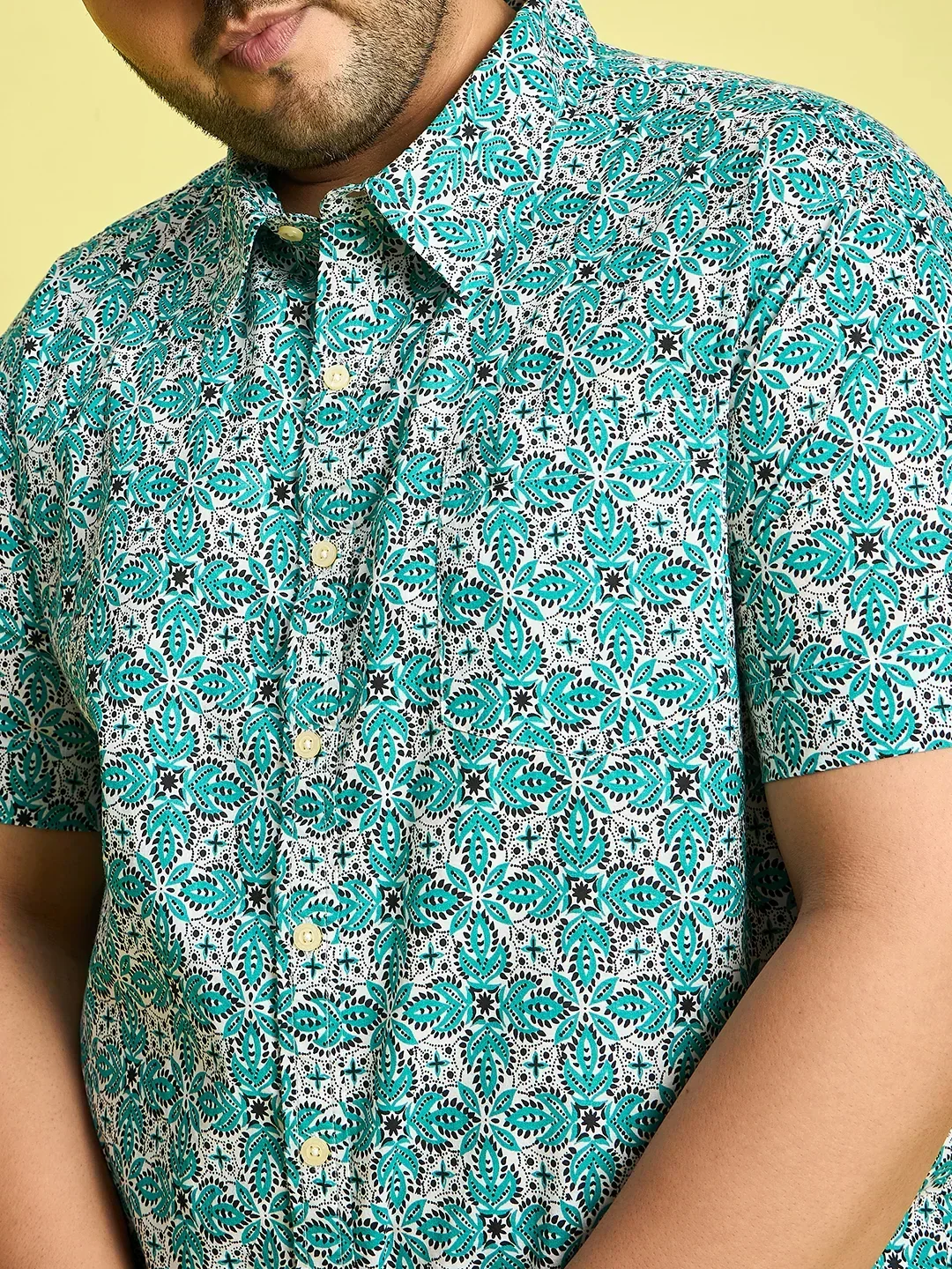 Men Plus Size Simon Floral Print Multi color shirt - Image 6