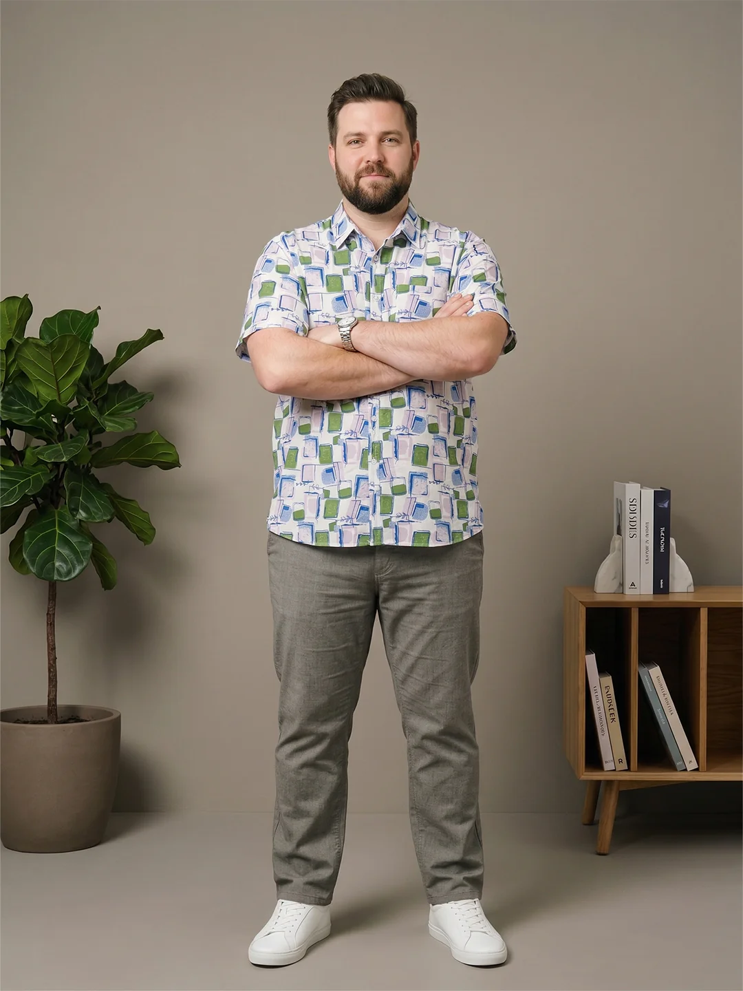 Men Plus Size Sketchgrid Multi Printed Shirts - Image 7