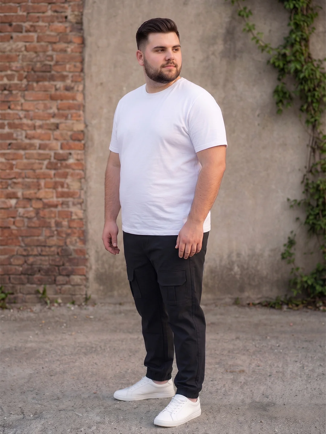 Men Plus Size Urbanstride Black Solid Trackpants - Image 3