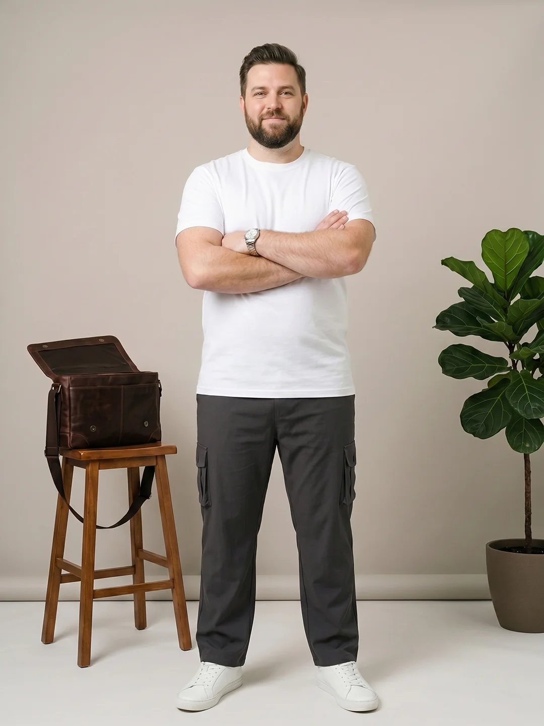 Men Plus Size Slatesmith Grey Solid Trackpant - Image 6