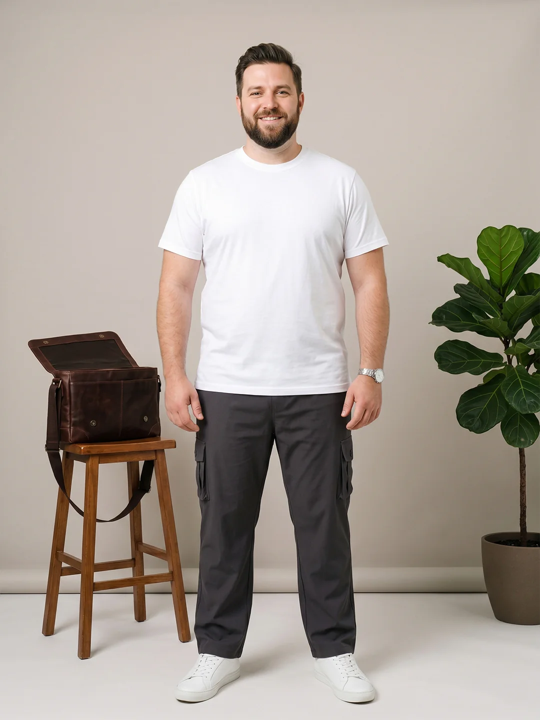 Men Plus Size Slatesmith Grey Solid Trackpant - Image 8