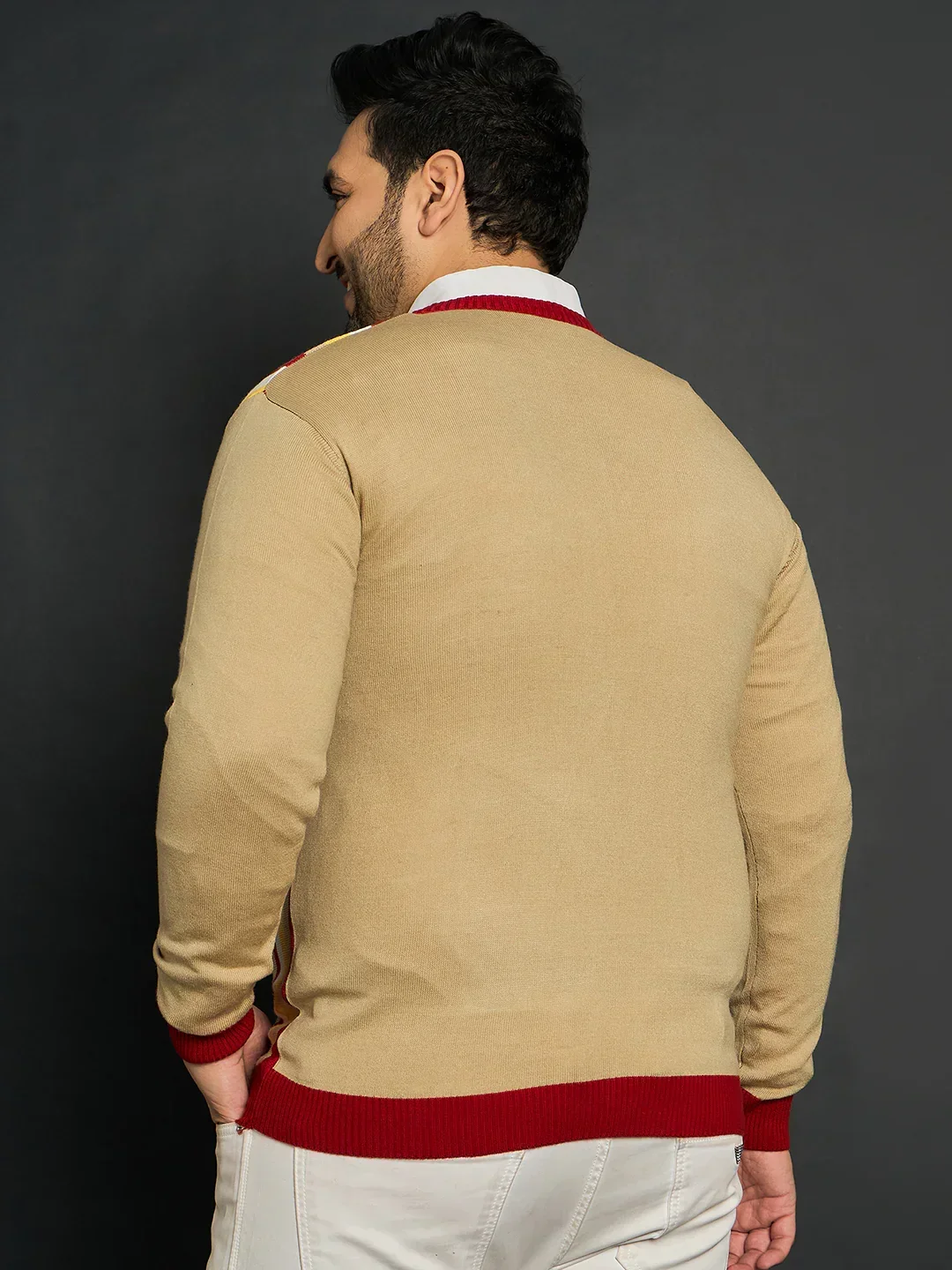Men Plus Size Smartno Striped Sweater - Image 5