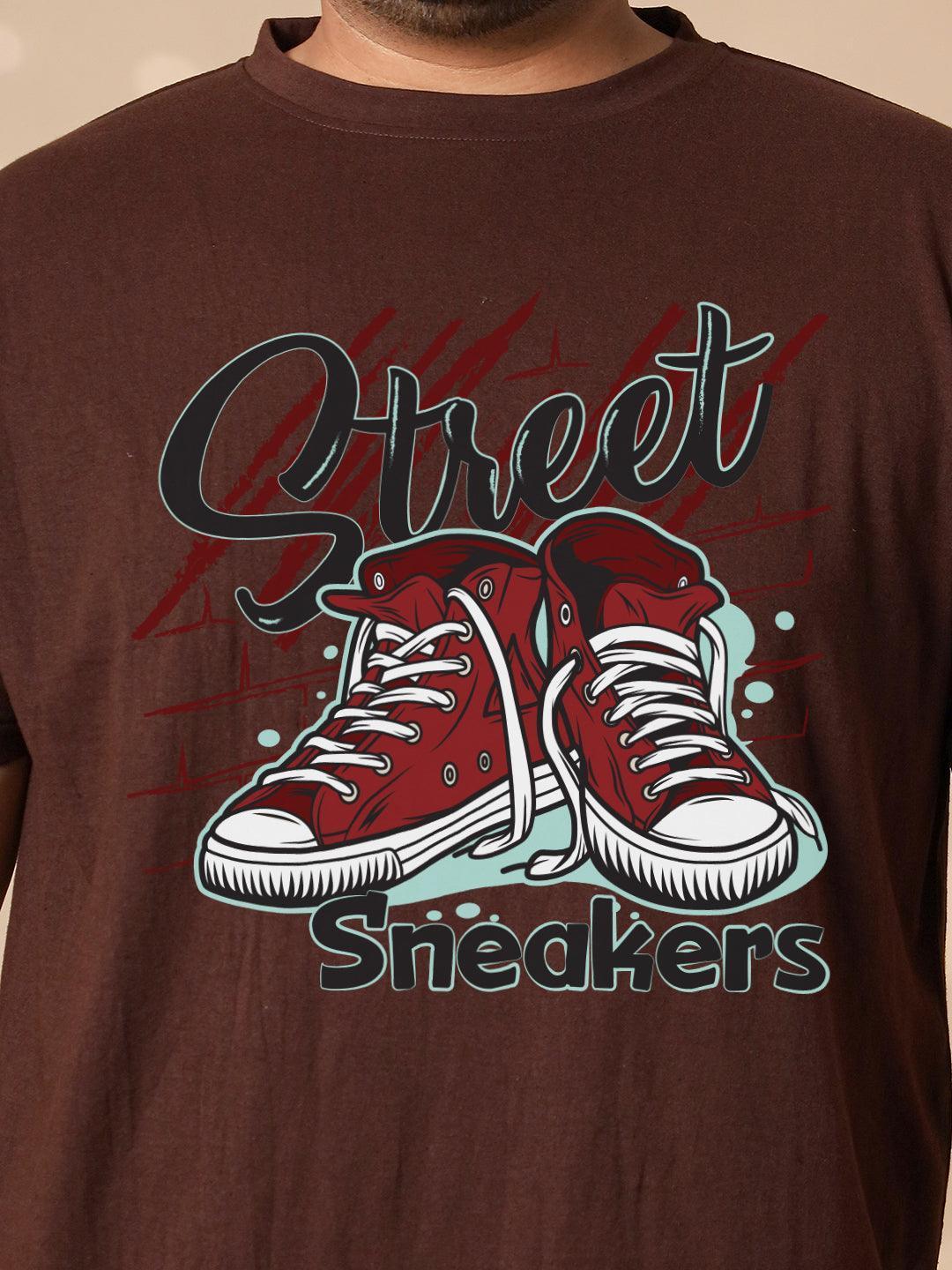 Men Plus Size Sneakers Printed Round Neck Tshirt - Image 6