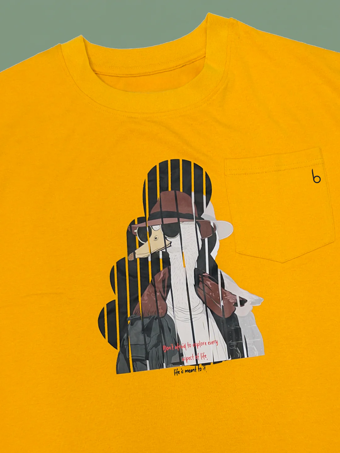 Men Plus Size Solarsketch Yellow Printed Round Neck - Image 4