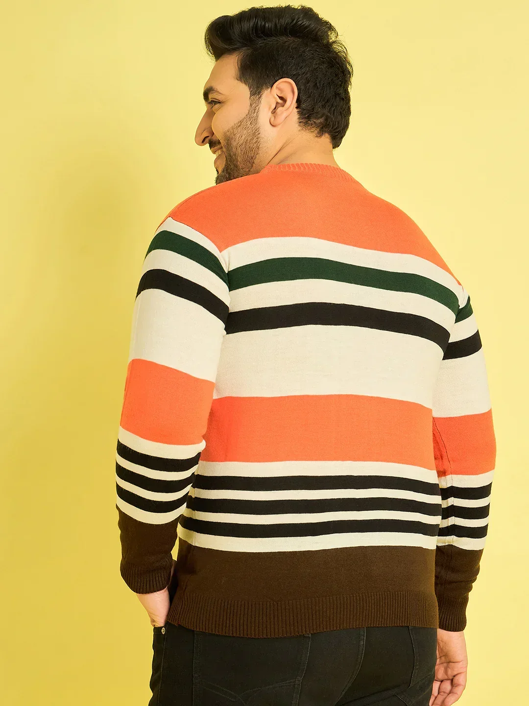 Men Plus Size Sopiste Striped Sweater - Image 5