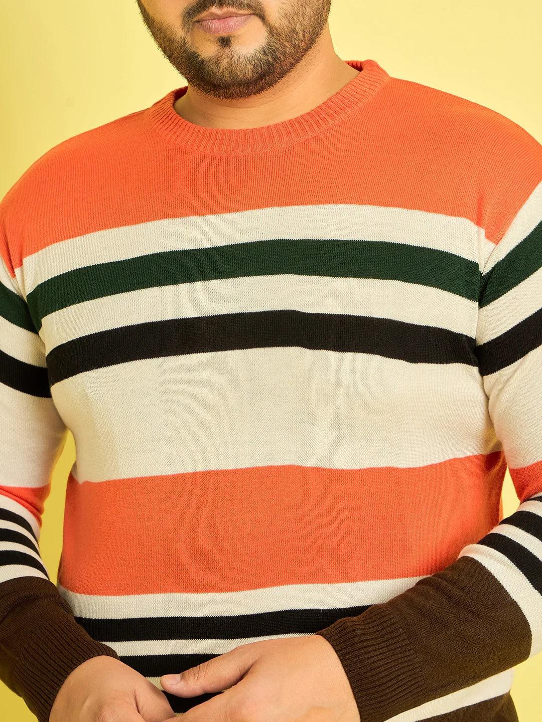 Men Plus Size Sopiste Striped Sweater - Image 6