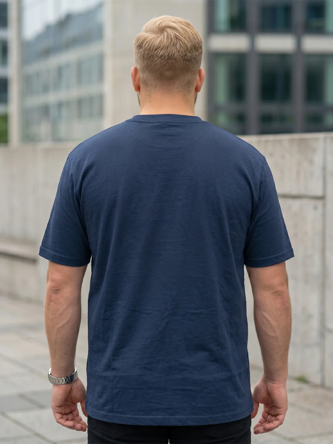 Men Plus Size Soulwave Navy Blue Printed Round Neck - Image 3