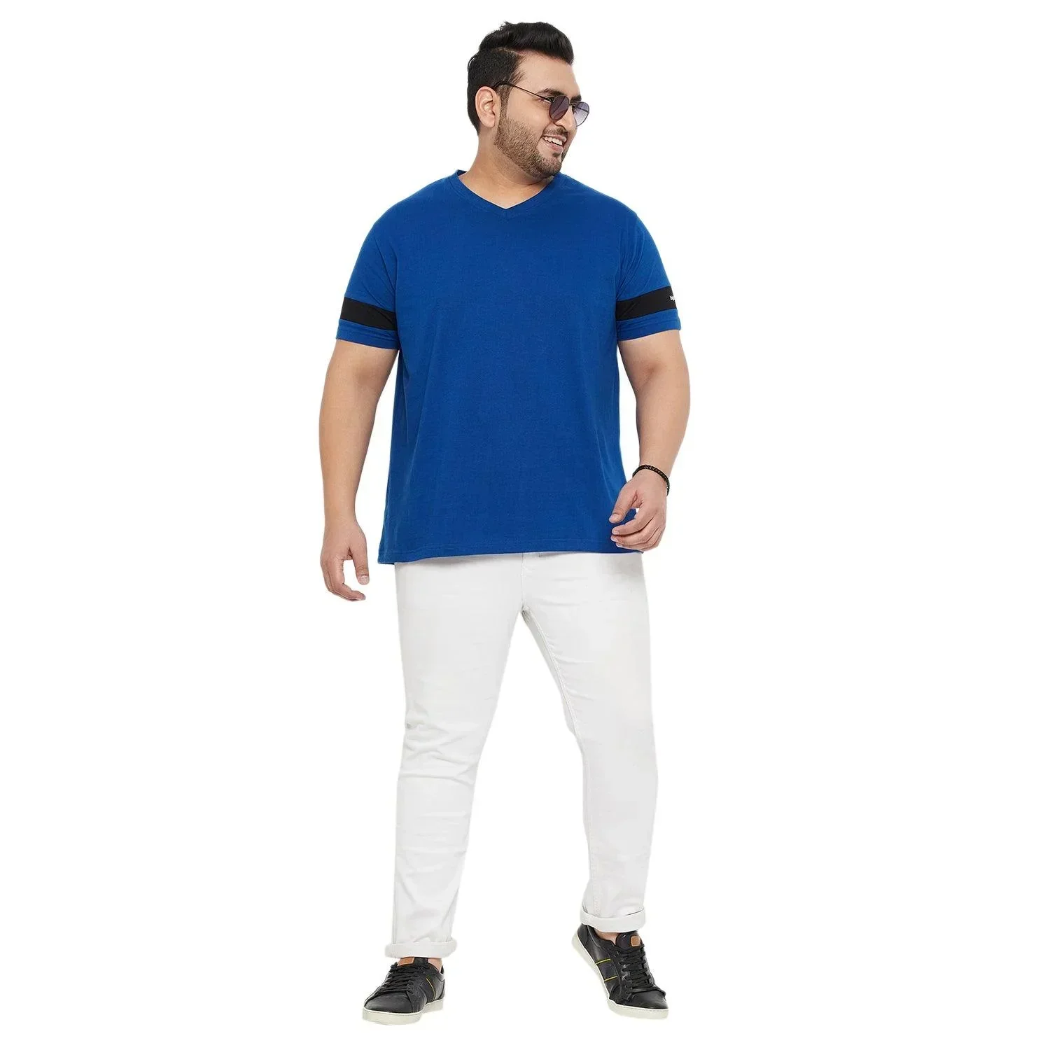 Men Plus Size Spice Solid V-Neck Tshirt - Image 2