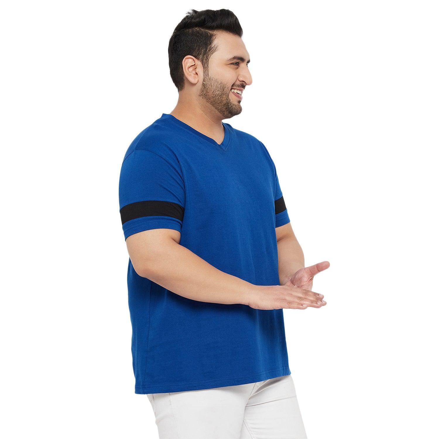 Men Plus Size Spice Solid V-Neck Tshirt - Image 4
