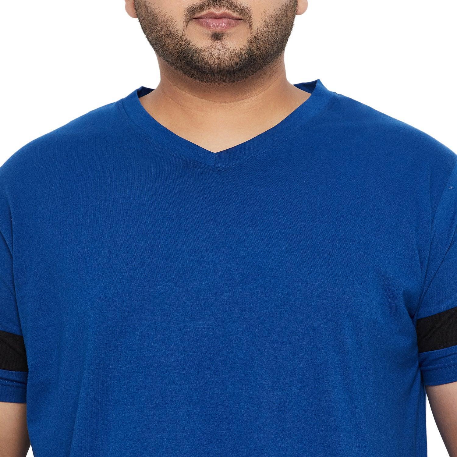 Men Plus Size Spice Solid V-Neck Tshirt - Image 6