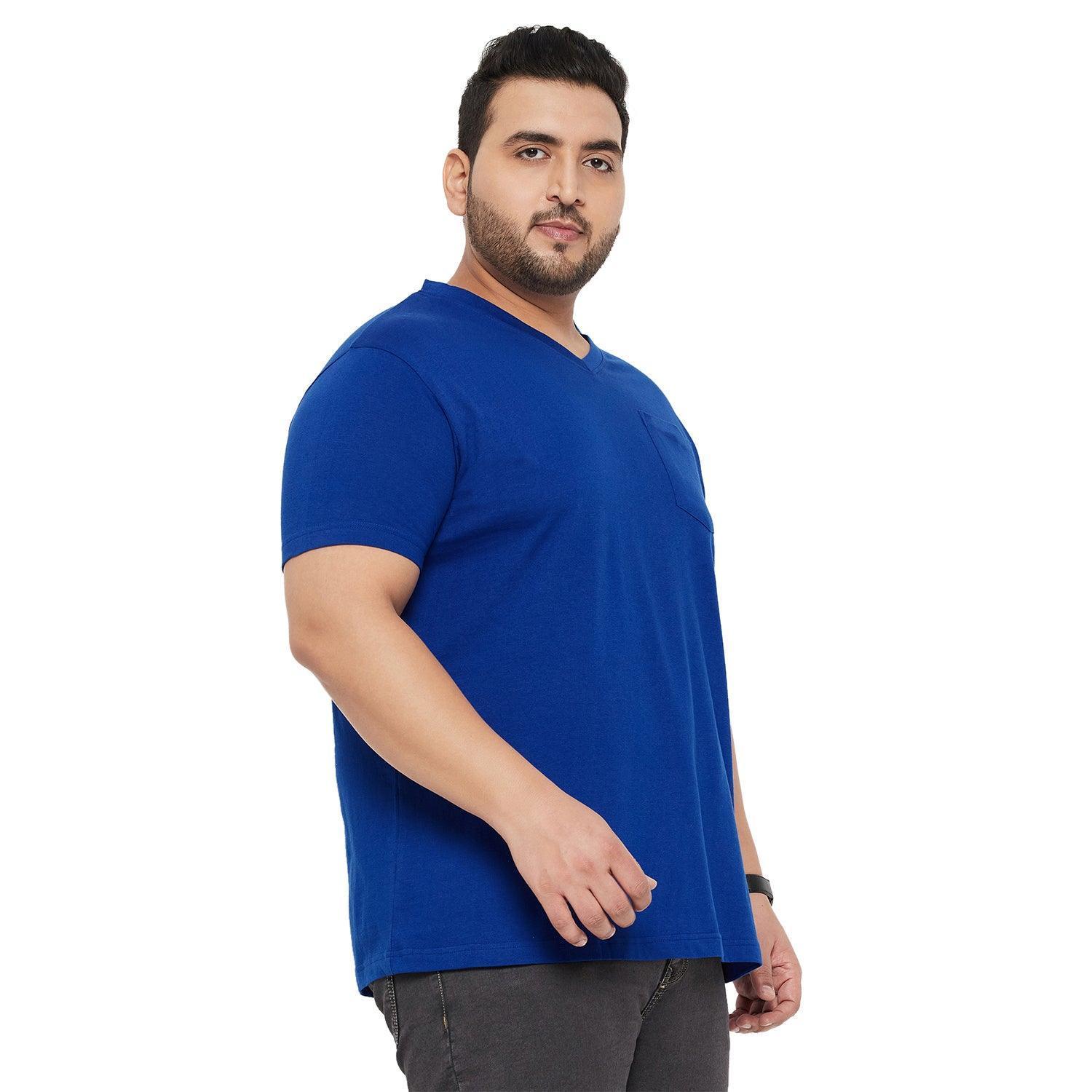 Men Plus Size Spoon Solid V-Neck Tshirt - Image 4