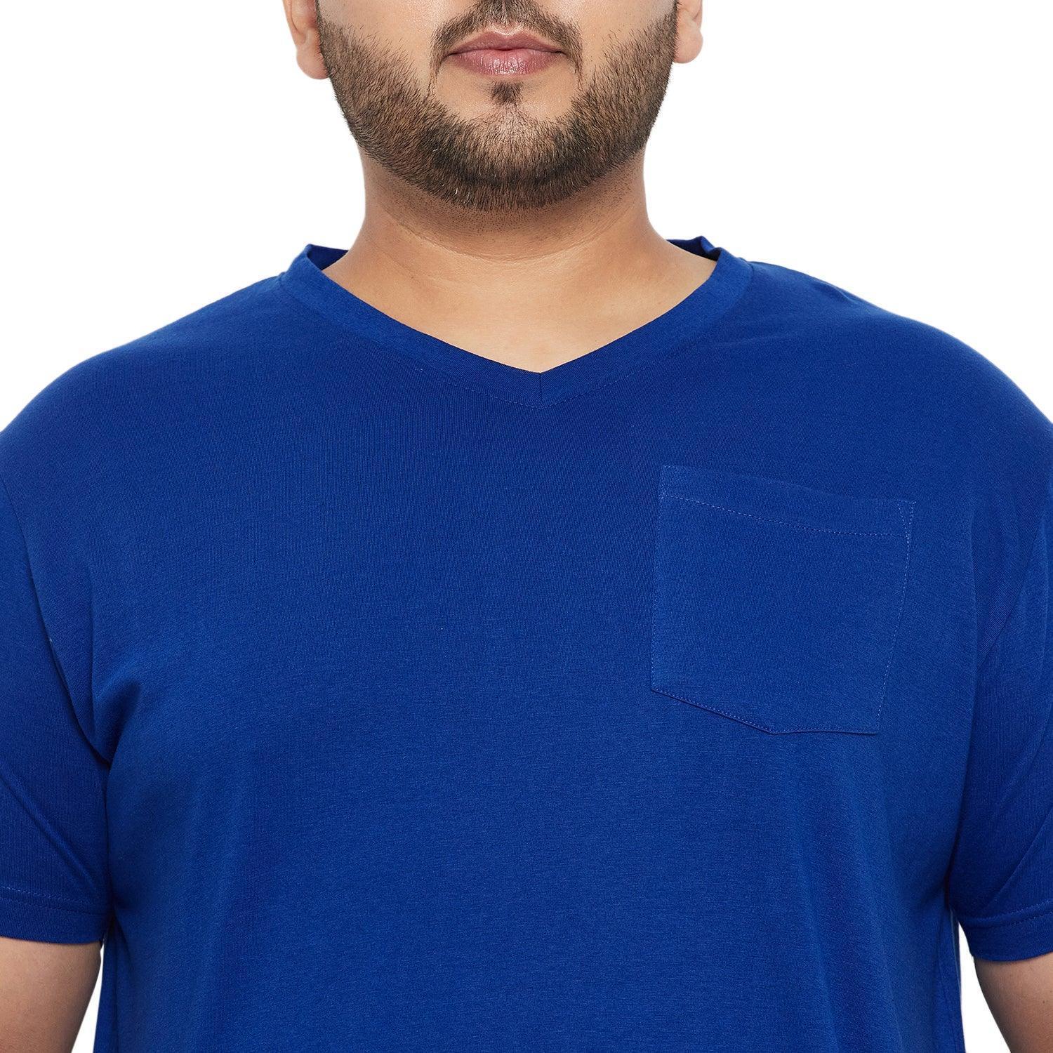 Men Plus Size Spoon Solid V-Neck Tshirt - Image 6