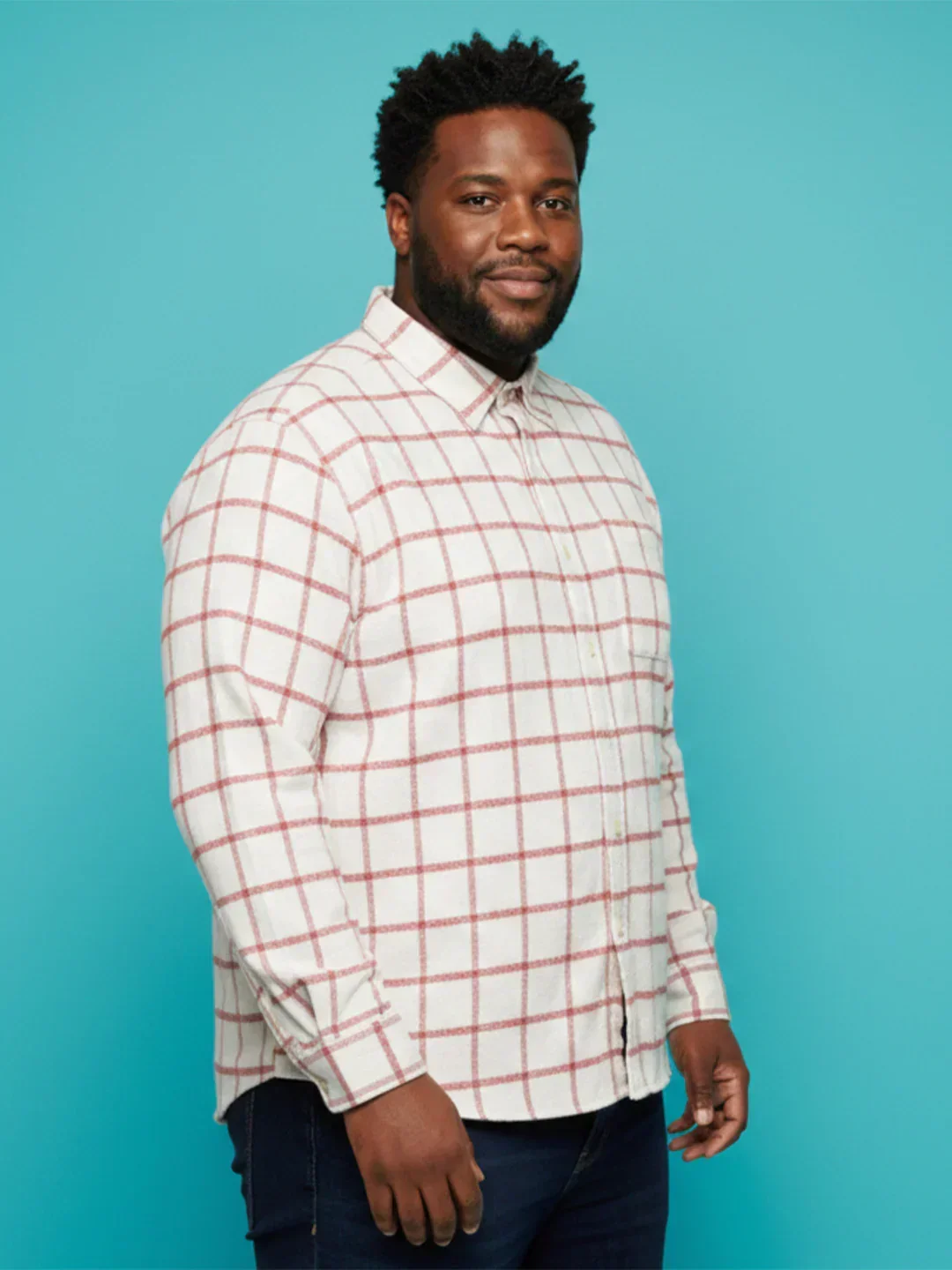 Men Plus Size Static Multicolor Checkered Casual Shirt - Image 3