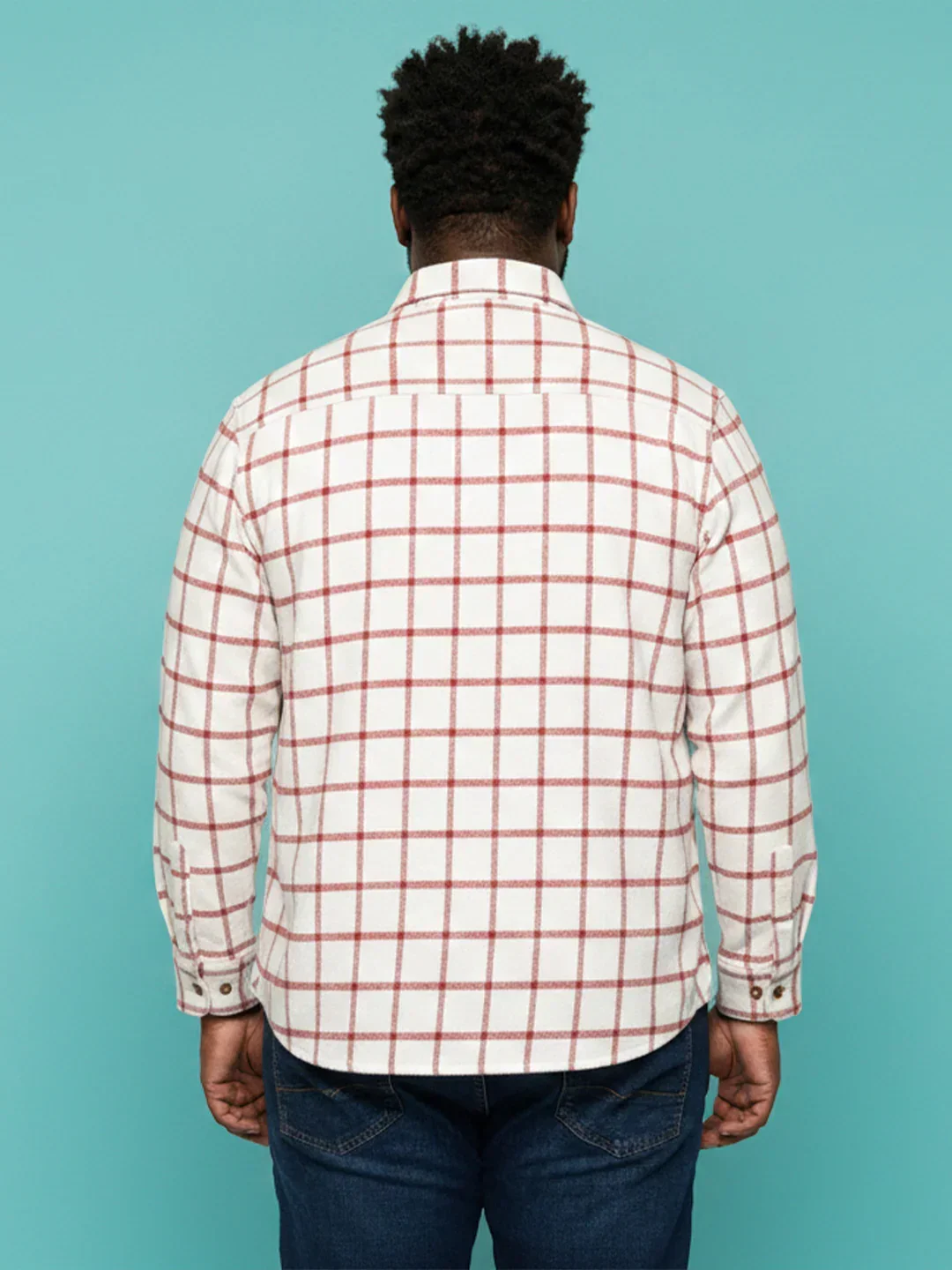 Men Plus Size Static Multicolor Checkered Casual Shirt - Image 5