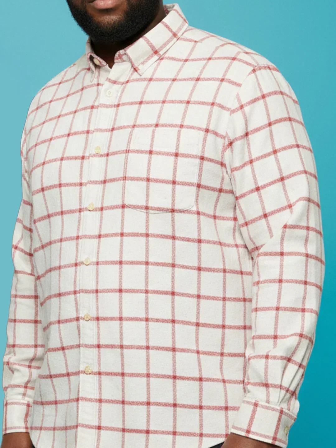 Men Plus Size Static Multicolor Checkered Casual Shirt - Image 6