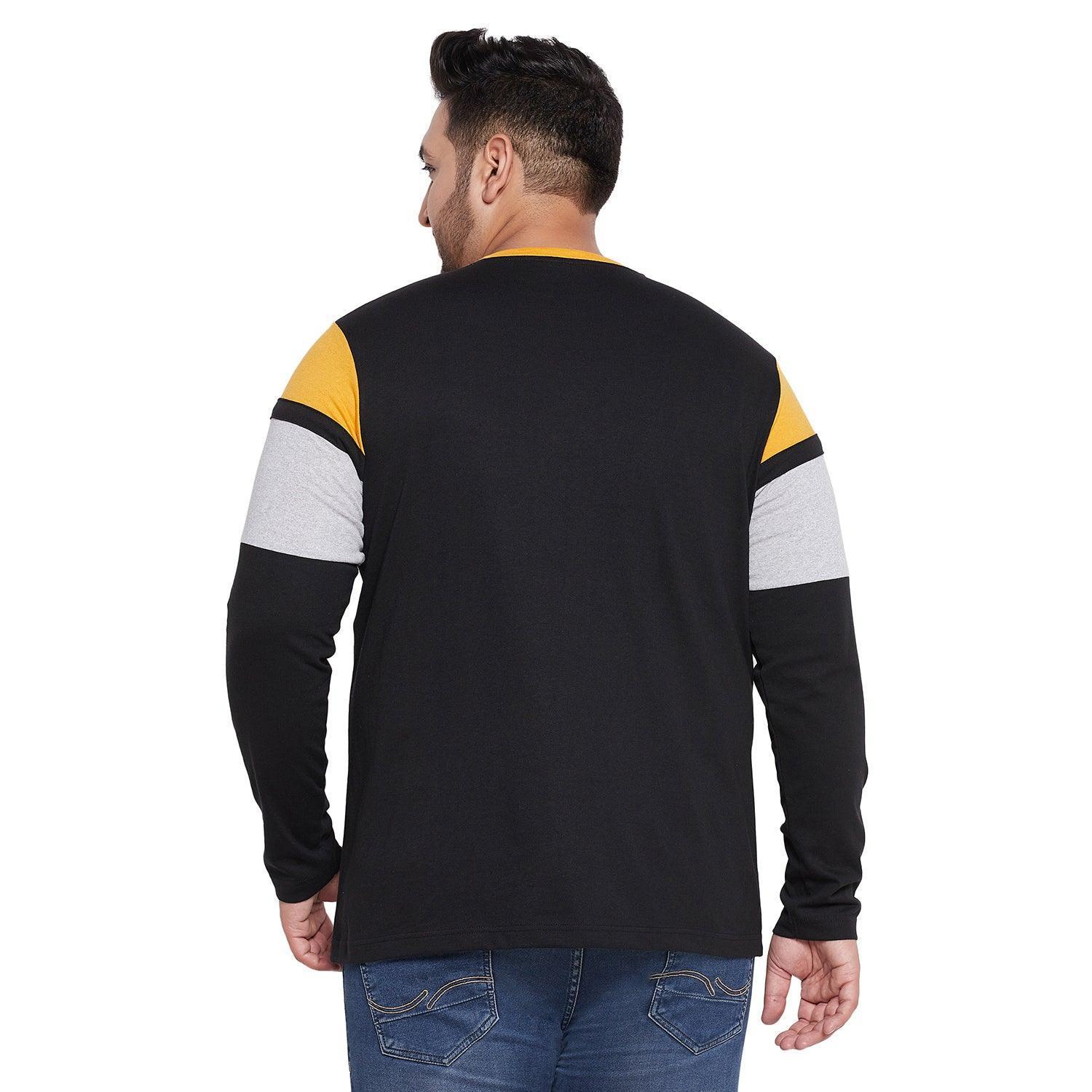 Men Plus Size Stirrup Colorblock Henley Tshirt - Image 5