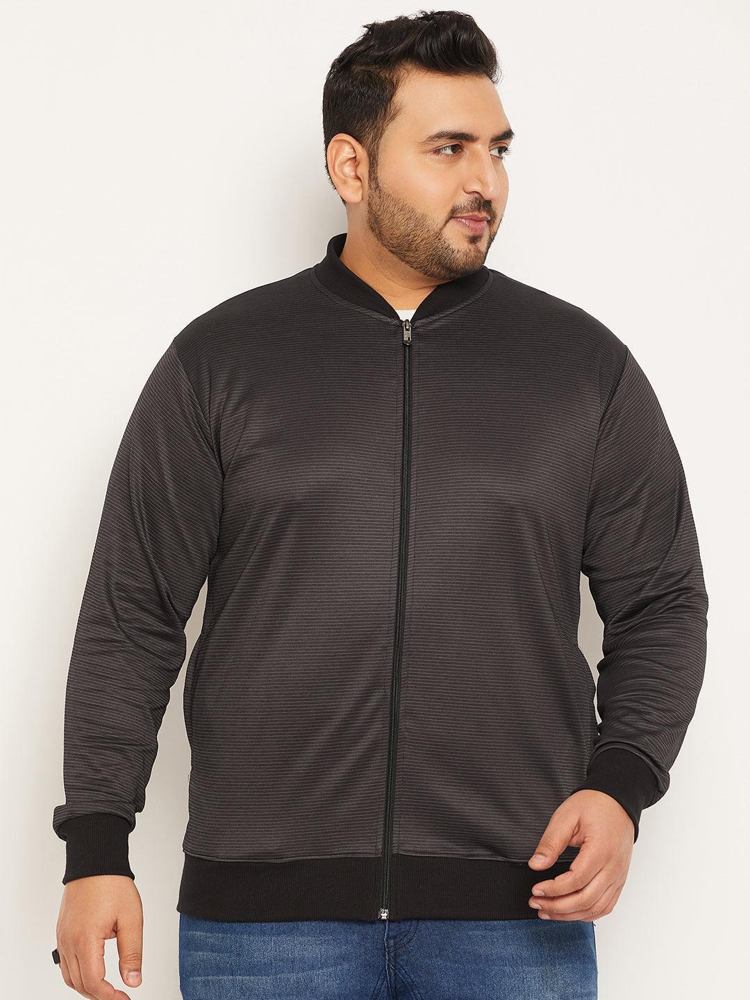 Men Plus Size Story Striped Jacket