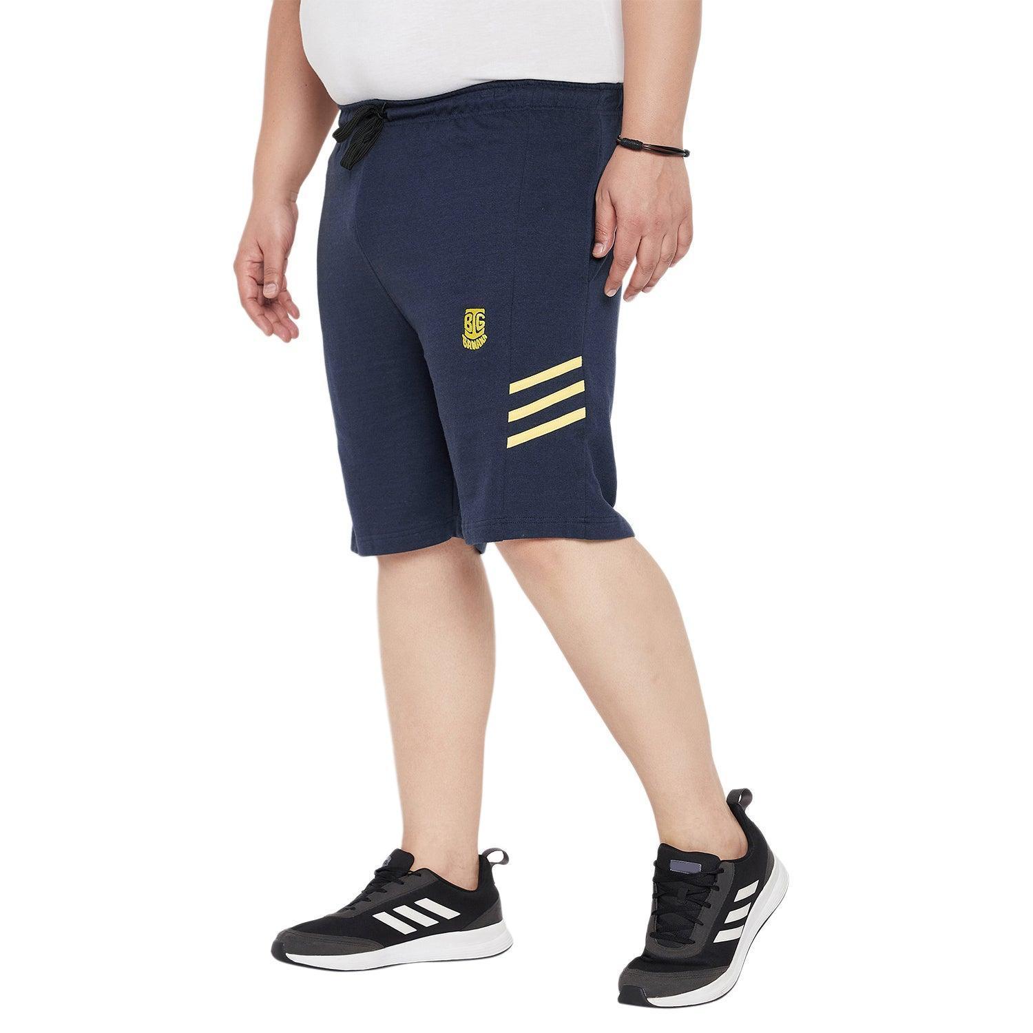 Men Plus Size Stripe Solid Shorts - Image 3