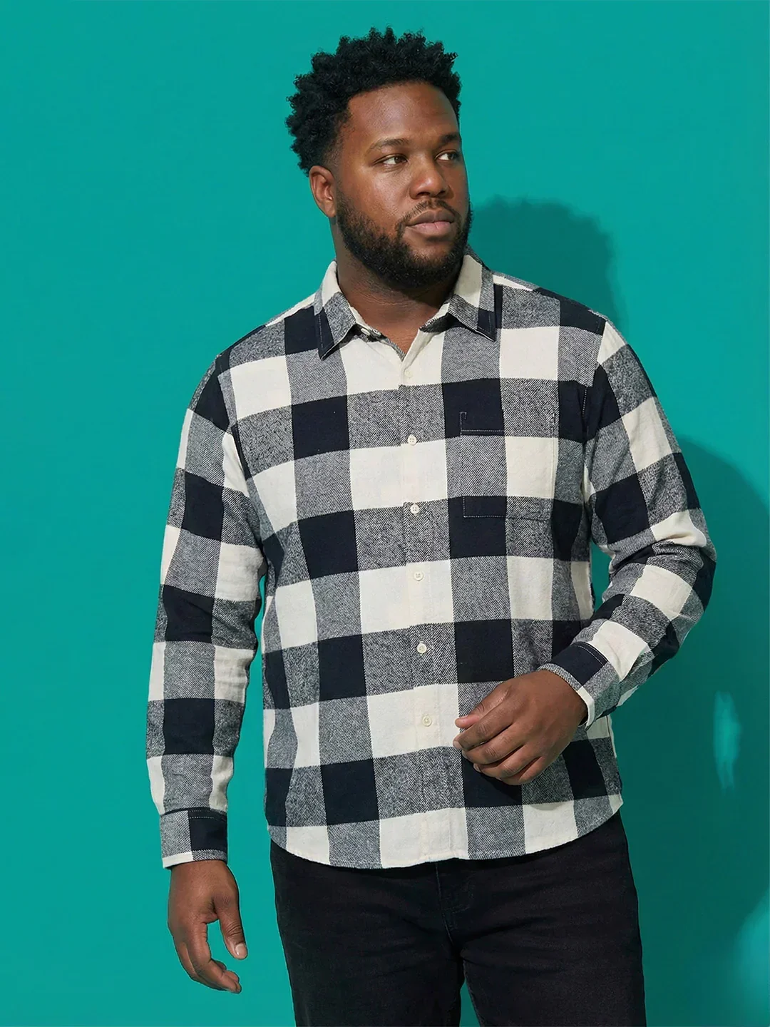 Men Plus Size Stronghold Multicolor Checkered Casual Shirt - Image 2