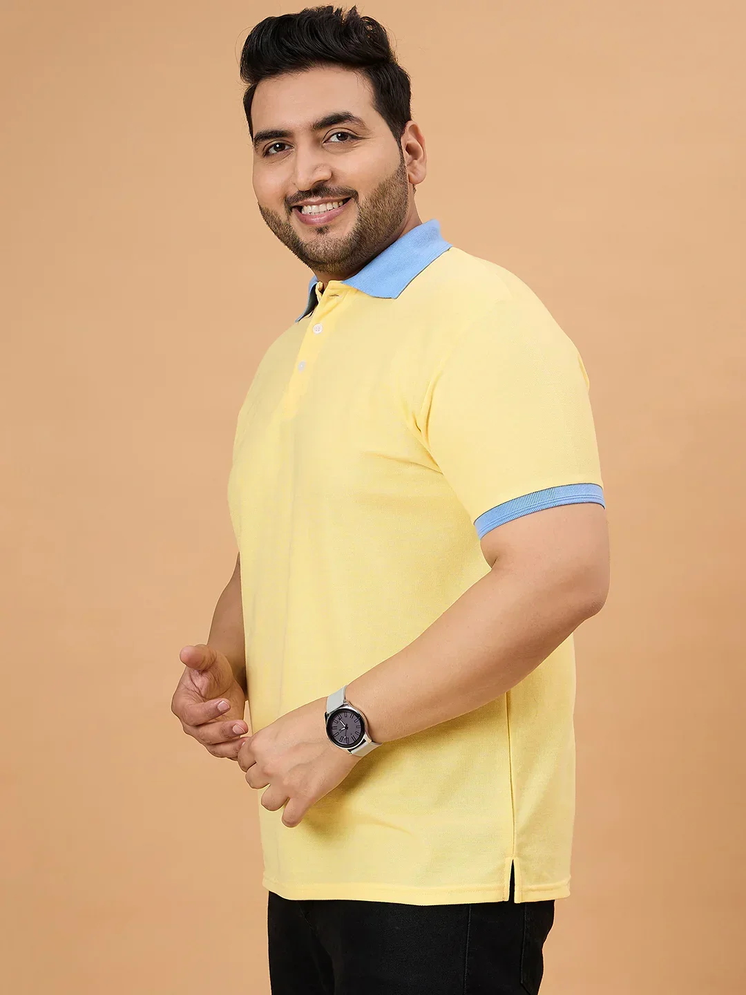 Men Plus Size Styvia Solid Polo Tshirt - Image 4