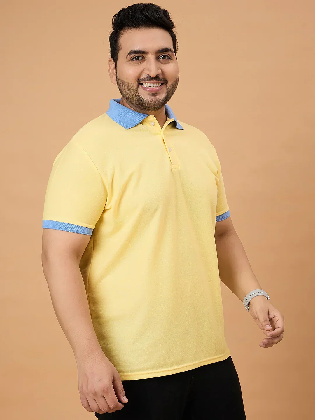 Men Plus Size Styvia Solid Polo Tshirt - Image 5