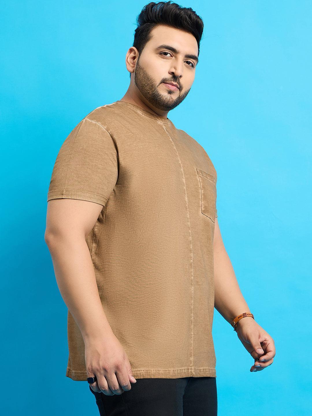 Men Plus Size Summer Solid Round Neck Tshirt - Image 6