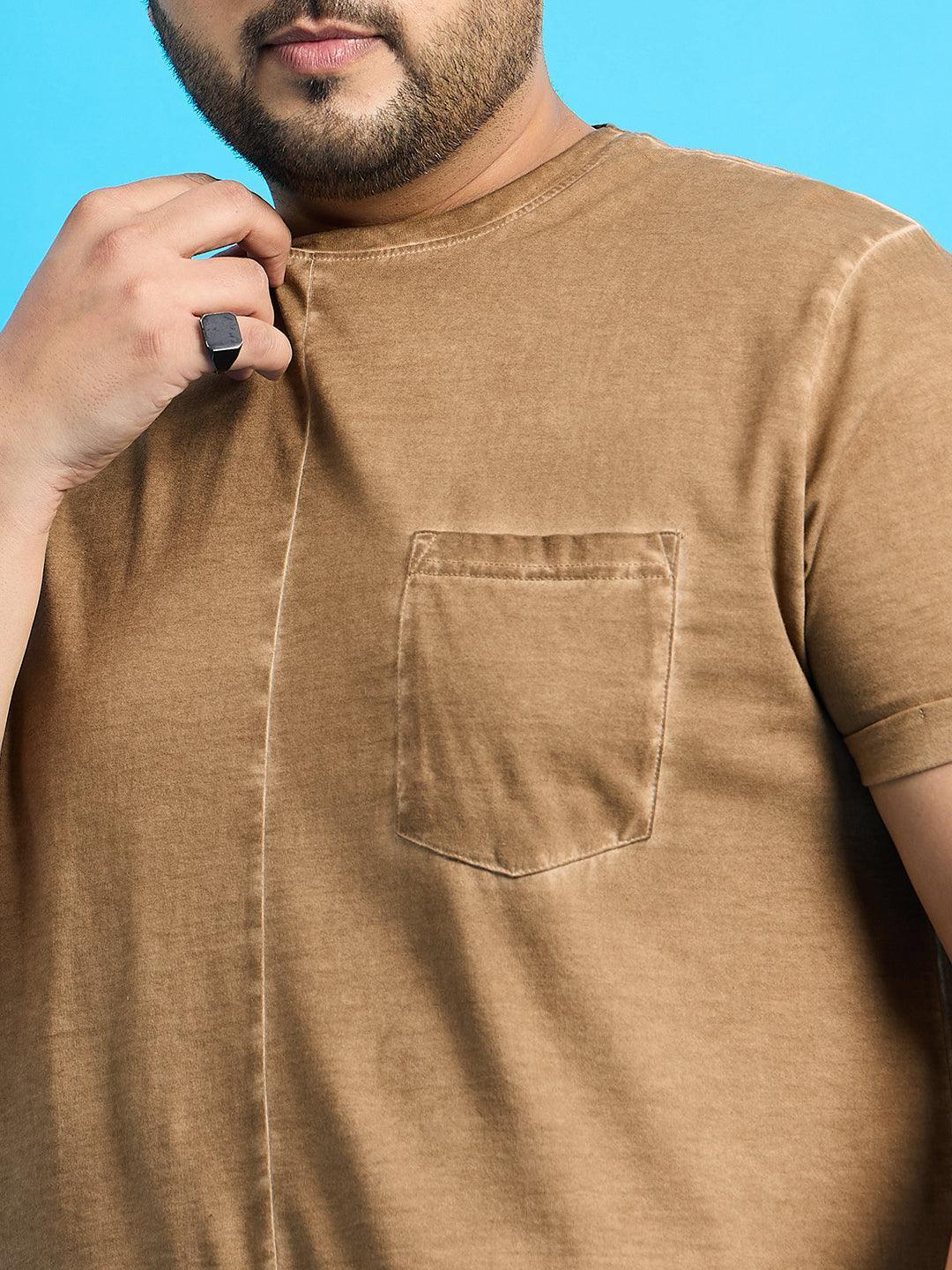 Men Plus Size Summer Solid Round Neck Tshirt - Image 8