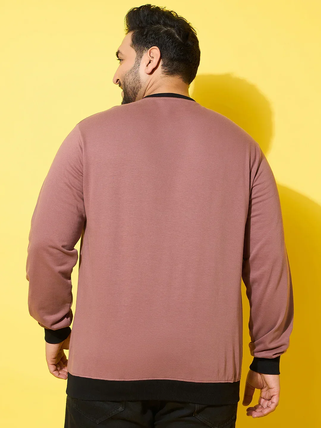 Men Plus Size Surge Peach Printed Sweatshirt - Image 7