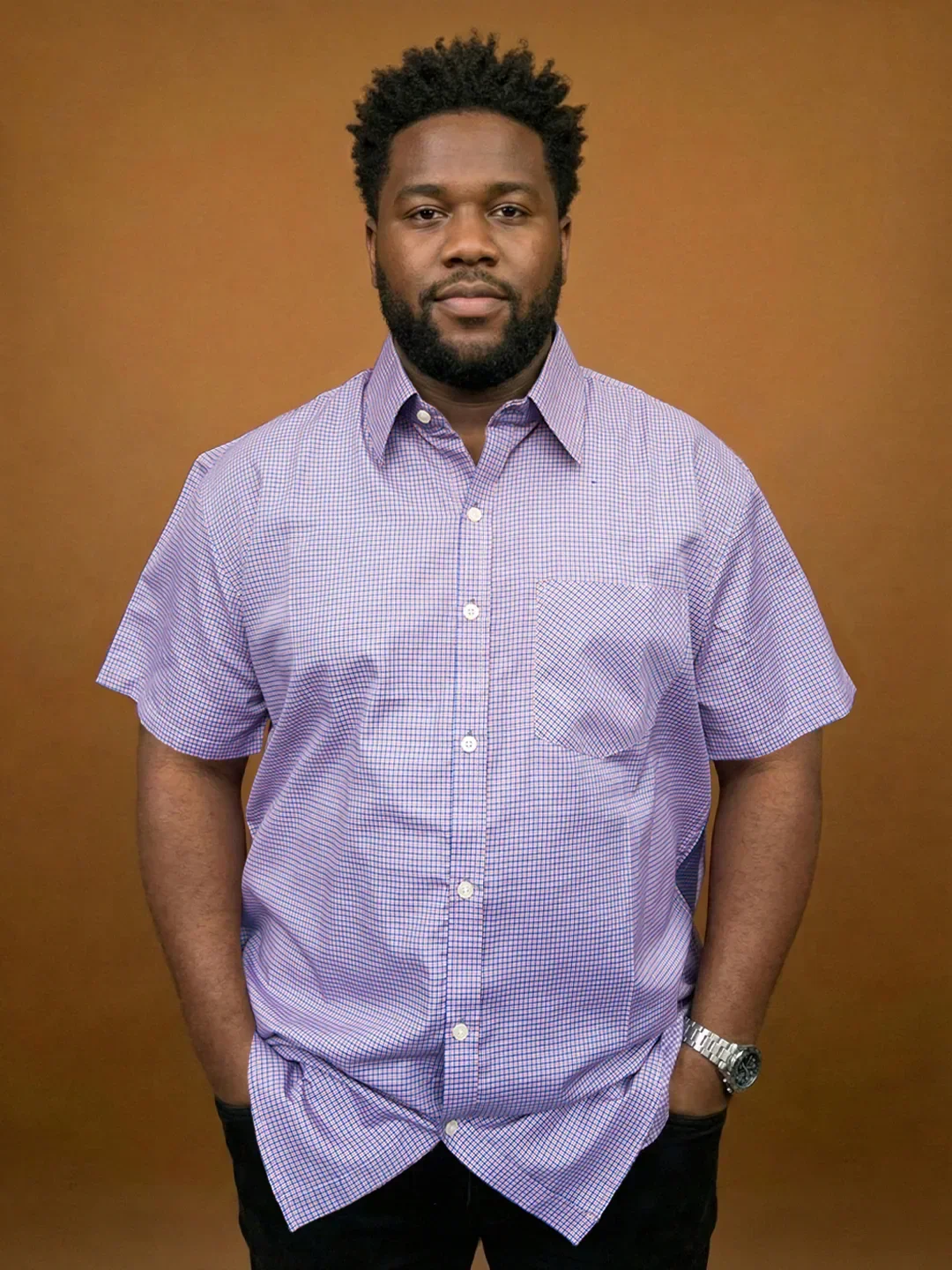 Men Plus Size Sway Multicolor Checkered Casual Shirt