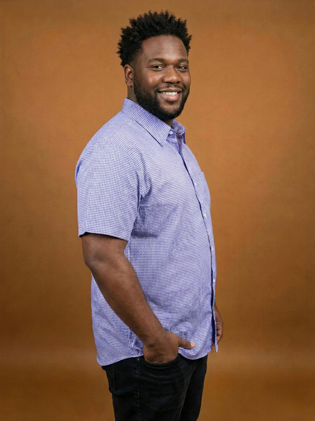 Men Plus Size Sway Multicolor Checkered Casual Shirt - Image 2