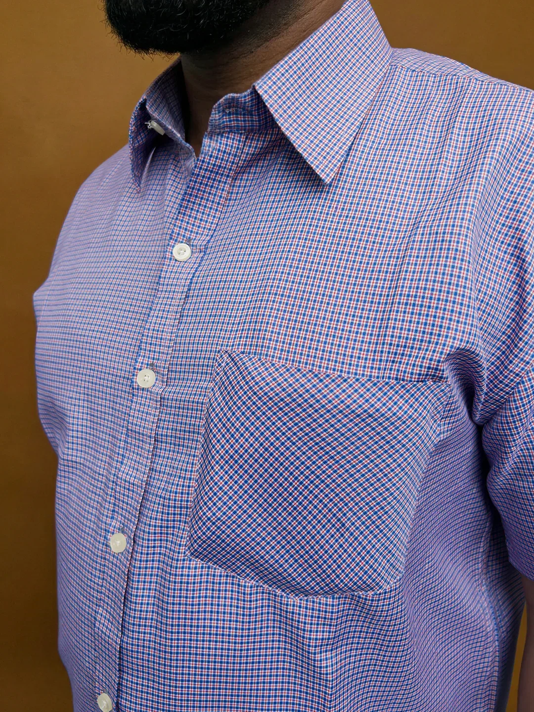 Men Plus Size Sway Multicolor Checkered Casual Shirt - Image 5