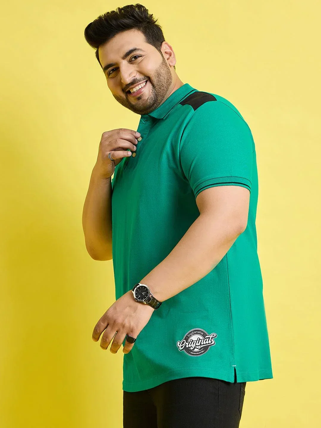 Men Plus Size Taart Solid Polo Tshirt - Image 4