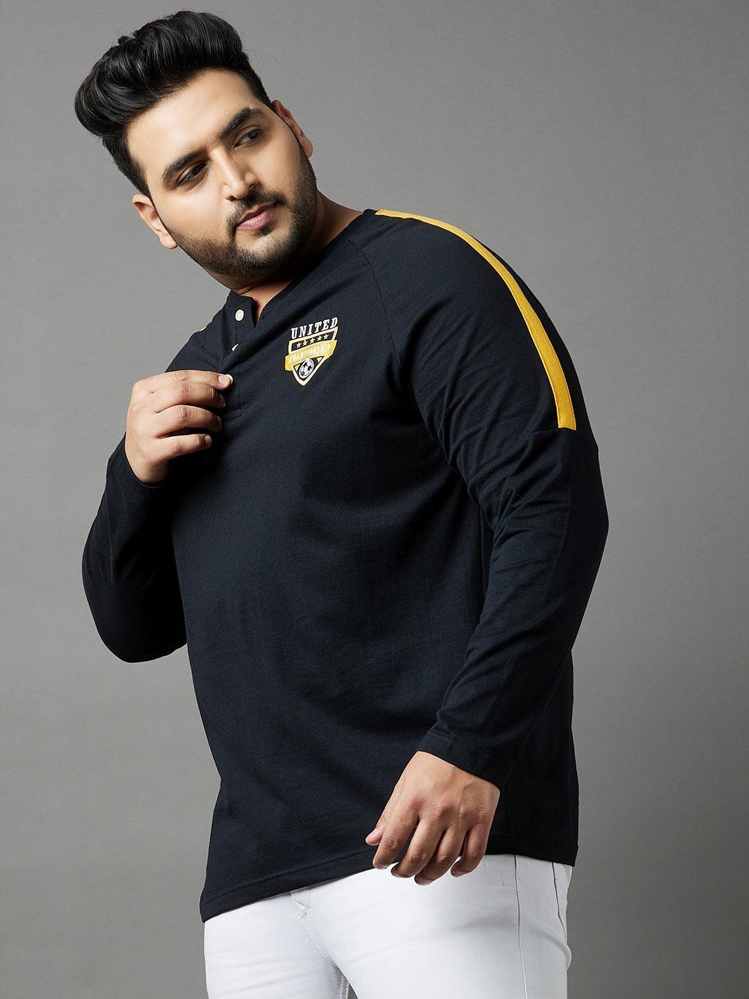 Men Plus Size Tactics Colorblock Henley Tshirt - Image 4
