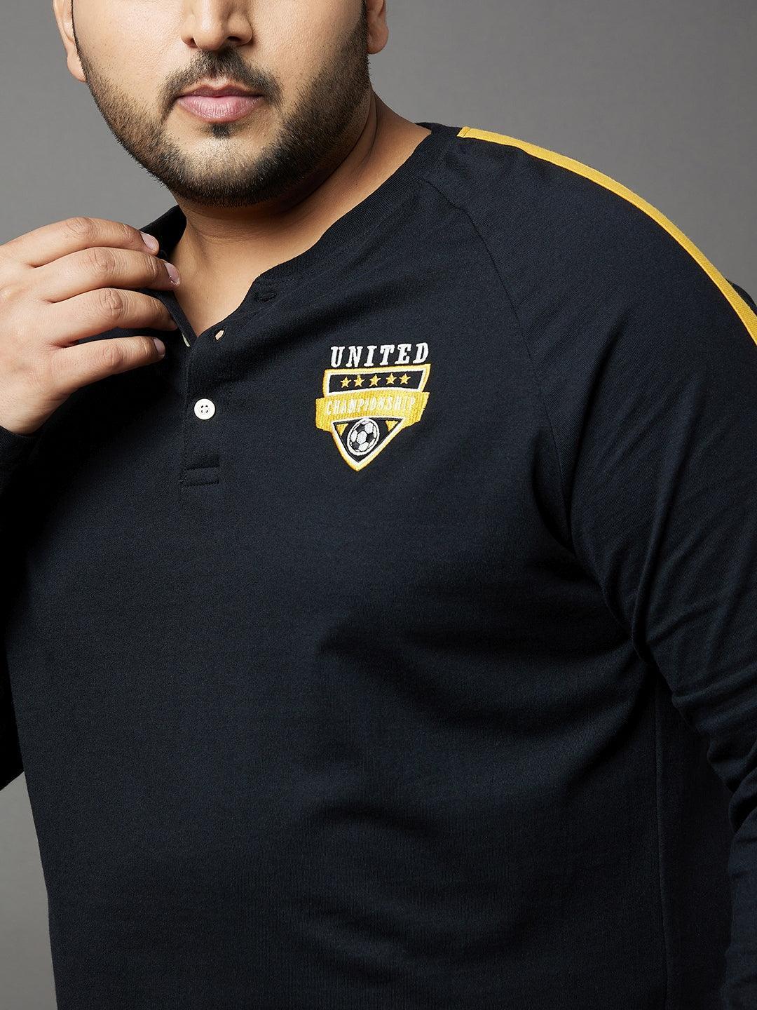 Men Plus Size Tactics Colorblock Henley Tshirt - Image 7